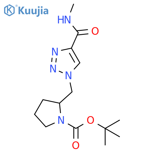 tert-butyl 2-{[4-(methylcarbamoyl)-1H-1,2,3-triazol-1-yl]methyl}pyrrolidine-1-carboxylate structure