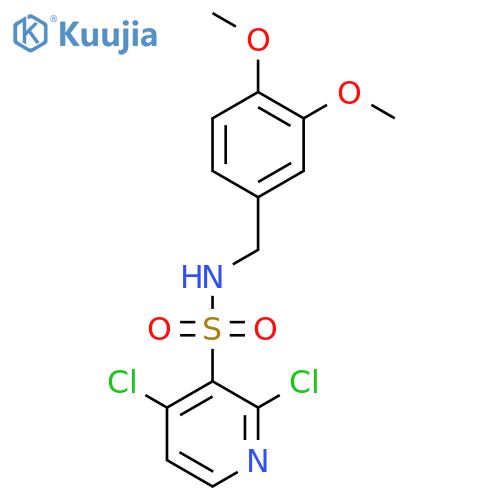 2,4-dichloro-N-[(3,4-dimethoxyphenyl)methyl]pyridine-3-sulfonamide structure