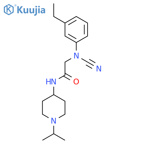 2-[cyano(3-ethylphenyl)amino]-N-[1-(propan-2-yl)piperidin-4-yl]acetamide structure