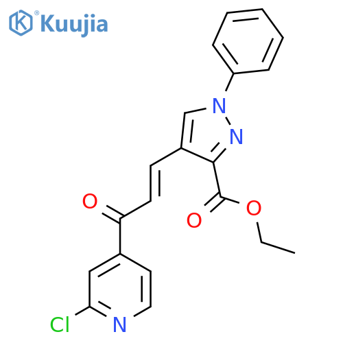 Ethyl 4-[(E)-3-(2-chloropyridin-4-yl)-3-oxoprop-1-enyl]-1-phenylpyrazole-3-carboxylate structure