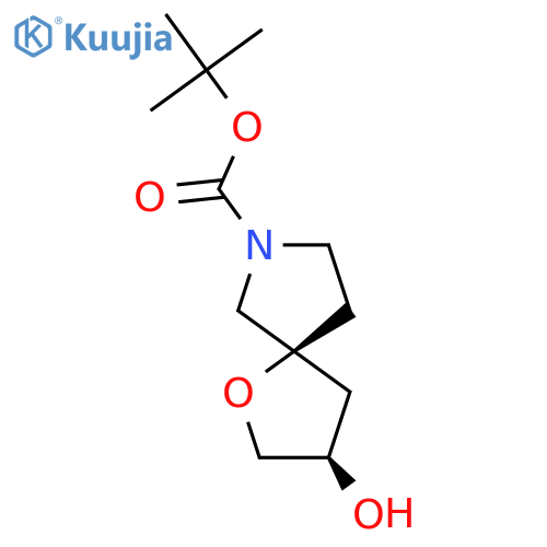 tert-butyl rel-(3R,5S)-3-hydroxy-1-oxa-7-azaspiro[4.4]nonane-7-carboxylate structure