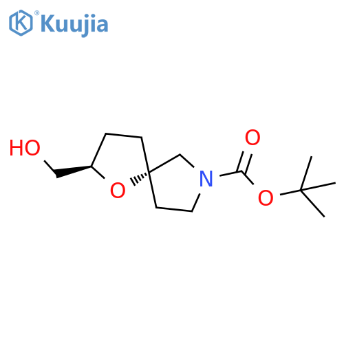 tert-butyl (2R,5S)-2-(hydroxymethyl)-1-oxa-7-azaspiro[4.4]nonane-7-carboxylate structure