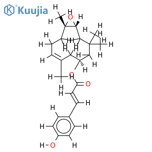 (1E,4R,5R,8R)-8-O-[(E)-p-coumaroyl]-4,5-epoxyhumula-1(10)-en-8-ol structure