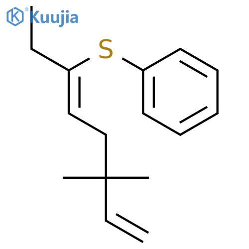 Benzene, [(1-ethyl-4,4-dimethyl-1,5-hexadienyl)thio]- structure