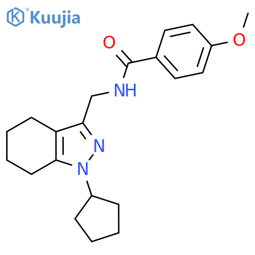 N-(1-cyclopentyl-4,5,6,7-tetrahydro-1H-indazol-3-yl)methyl-4-methoxybenzamide structure