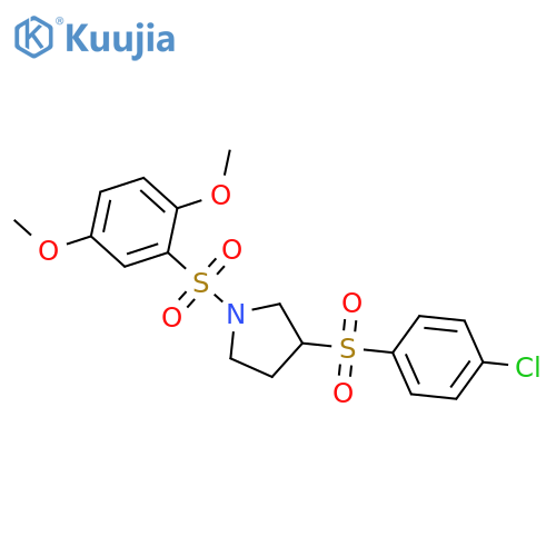 3-(4-chlorobenzenesulfonyl)-1-(2,5-dimethoxybenzenesulfonyl)pyrrolidine structure