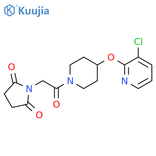 1-(2-{4-[(3-chloropyridin-2-yl)oxy]piperidin-1-yl}-2-oxoethyl)pyrrolidine-2,5-dione structure