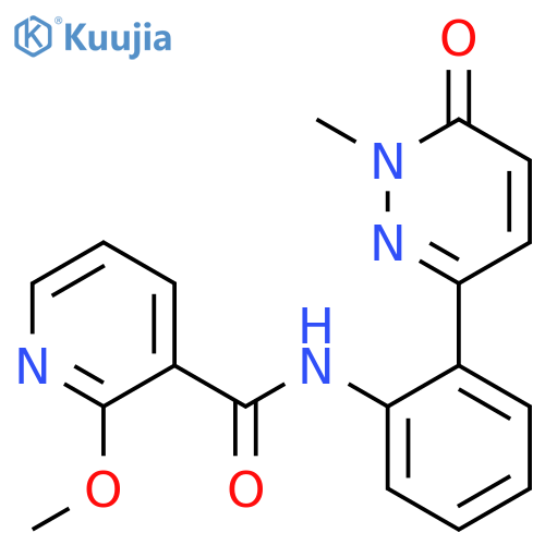 2-methoxy-N-2-(1-methyl-6-oxo-1,6-dihydropyridazin-3-yl)phenylpyridine-3-carboxamide structure