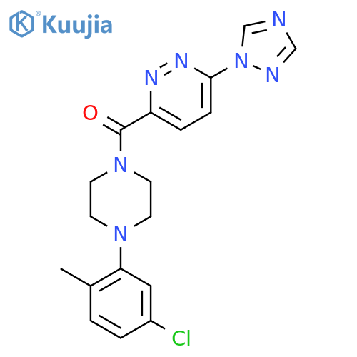 3-4-(5-chloro-2-methylphenyl)piperazine-1-carbonyl-6-(1H-1,2,4-triazol-1-yl)pyridazine structure