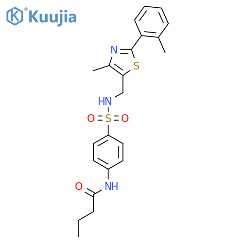 N-[4-({[4-methyl-2-(2-methylphenyl)-1,3-thiazol-5-yl]methyl}sulfamoyl)phenyl]butanamide structure
