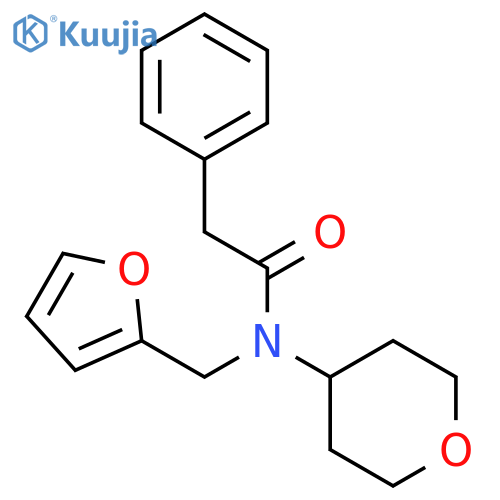 N-[(furan-2-yl)methyl]-N-(oxan-4-yl)-2-phenylacetamide structure
