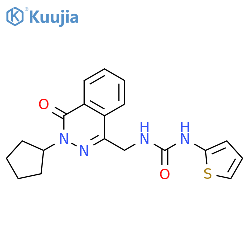 1-[(3-cyclopentyl-4-oxo-3,4-dihydrophthalazin-1-yl)methyl]-3-(thiophen-2-yl)urea structure