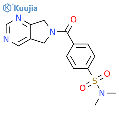 N,N-dimethyl-4-{5H,6H,7H-pyrrolo3,4-dpyrimidine-6-carbonyl}benzene-1-sulfonamide structure