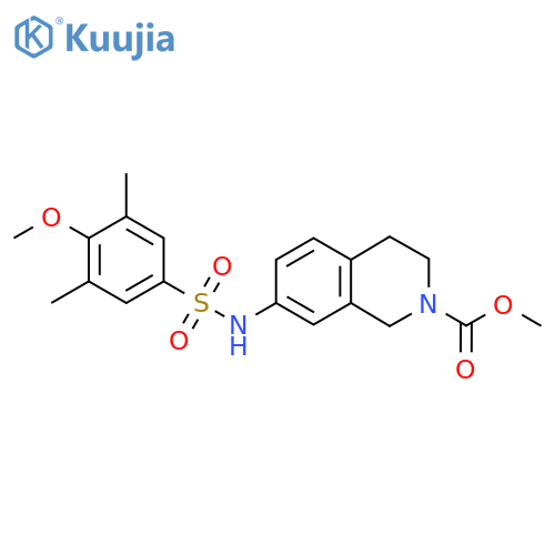 methyl 7-(4-methoxy-3,5-dimethylbenzenesulfonamido)-1,2,3,4-tetrahydroisoquinoline-2-carboxylate structure