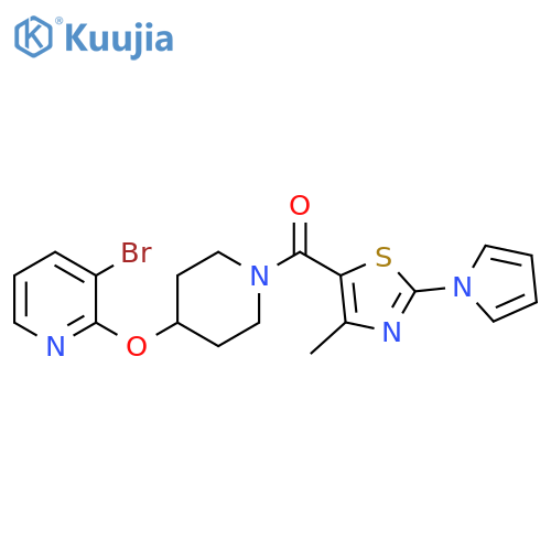 3-bromo-2-({1-[4-methyl-2-(1H-pyrrol-1-yl)-1,3-thiazole-5-carbonyl]piperidin-4-yl}oxy)pyridine structure