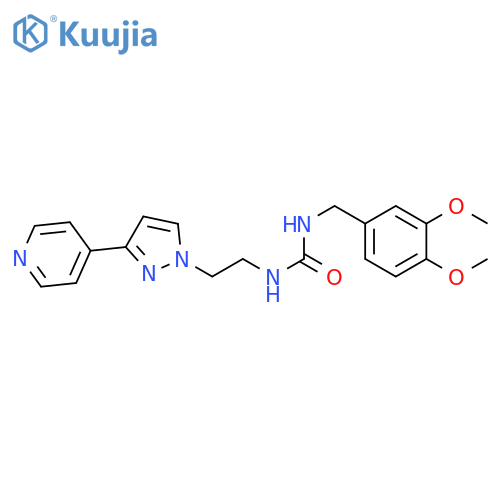 1-(3,4-dimethoxyphenyl)methyl-3-{2-3-(pyridin-4-yl)-1H-pyrazol-1-ylethyl}urea structure