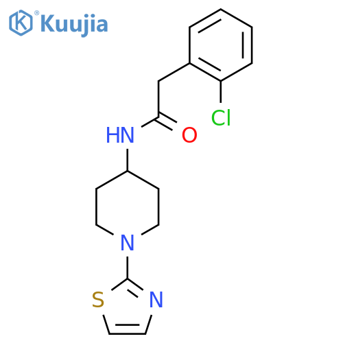 2-(2-chlorophenyl)-N-(1-(thiazol-2-yl)piperidin-4-yl)acetamide structure
