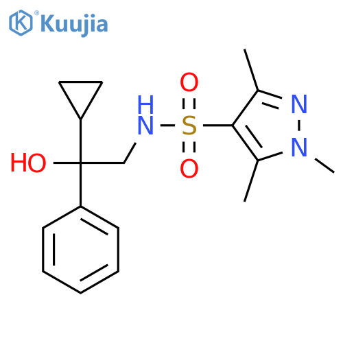 N-(2-cyclopropyl-2-hydroxy-2-phenylethyl)-1,3,5-trimethyl-1H-pyrazole-4-sulfonamide structure