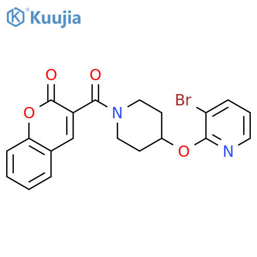 3-{4-[(3-bromopyridin-2-yl)oxy]piperidine-1-carbonyl}-2H-chromen-2-one structure