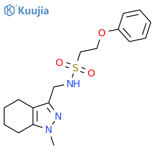N-(1-methyl-4,5,6,7-tetrahydro-1H-indazol-3-yl)methyl-2-phenoxyethane-1-sulfonamide structure
