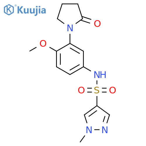 N-4-methoxy-3-(2-oxopyrrolidin-1-yl)phenyl-1-methyl-1H-pyrazole-4-sulfonamide structure