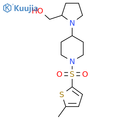 (1-{1-(5-methylthiophen-2-yl)sulfonylpiperidin-4-yl}pyrrolidin-2-yl)methanol structure