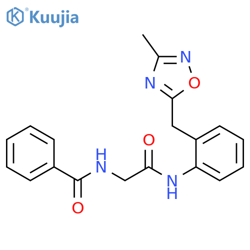 N-{2-[(3-methyl-1,2,4-oxadiazol-5-yl)methyl]phenyl}-2-(phenylformamido)acetamide structure