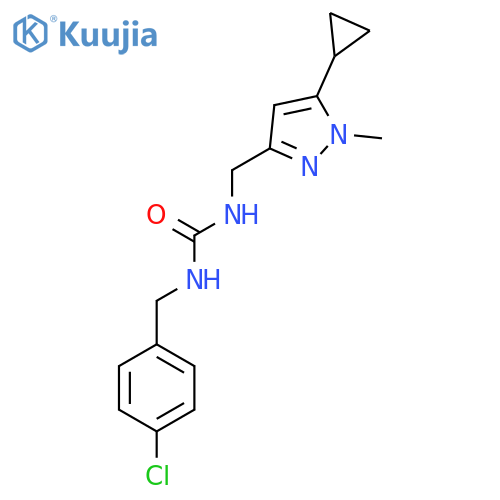 1-(4-chlorophenyl)methyl-3-(5-cyclopropyl-1-methyl-1H-pyrazol-3-yl)methylurea structure