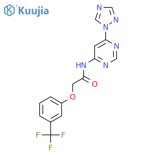 N-6-(1H-1,2,4-triazol-1-yl)pyrimidin-4-yl-2-3-(trifluoromethyl)phenoxyacetamide structure