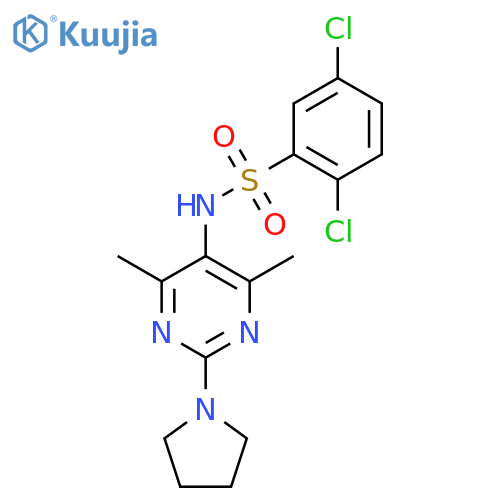 2,5-dichloro-N-4,6-dimethyl-2-(pyrrolidin-1-yl)pyrimidin-5-ylbenzene-1-sulfonamide structure