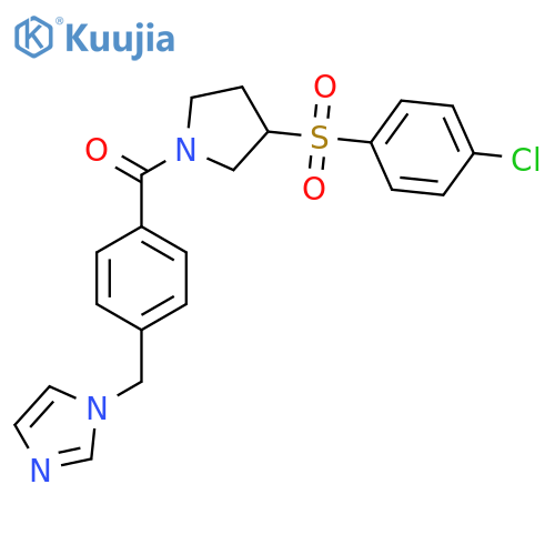 1-({4-3-(4-chlorobenzenesulfonyl)pyrrolidine-1-carbonylphenyl}methyl)-1H-imidazole structure