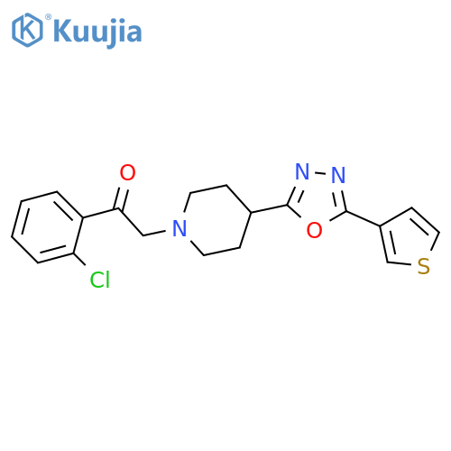 2-(2-chlorophenyl)-1-{4-5-(thiophen-3-yl)-1,3,4-oxadiazol-2-ylpiperidin-1-yl}ethan-1-one structure