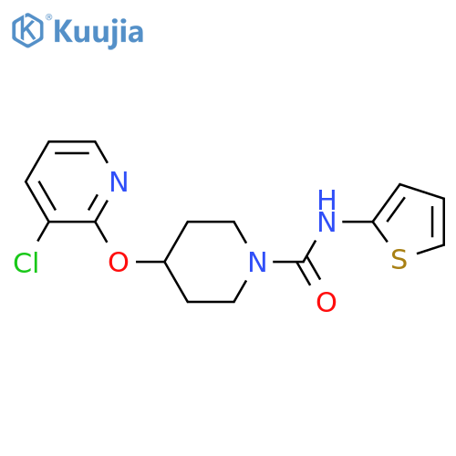 4-[(3-chloropyridin-2-yl)oxy]-N-(thiophen-2-yl)piperidine-1-carboxamide structure