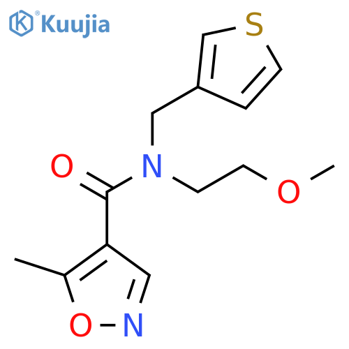 N-(2-methoxyethyl)-5-methyl-N-(thiophen-3-yl)methyl-1,2-oxazole-4-carboxamide structure