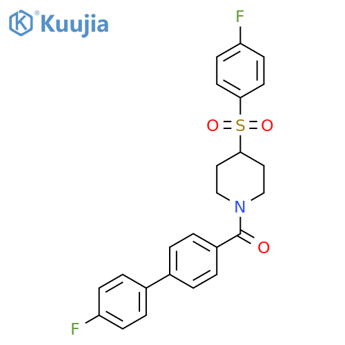 1-{4'-fluoro-1,1'-biphenyl-4-carbonyl}-4-(4-fluorobenzenesulfonyl)piperidine structure
