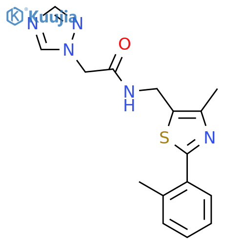 N-{4-methyl-2-(2-methylphenyl)-1,3-thiazol-5-ylmethyl}-2-(1H-1,2,4-triazol-1-yl)acetamide structure