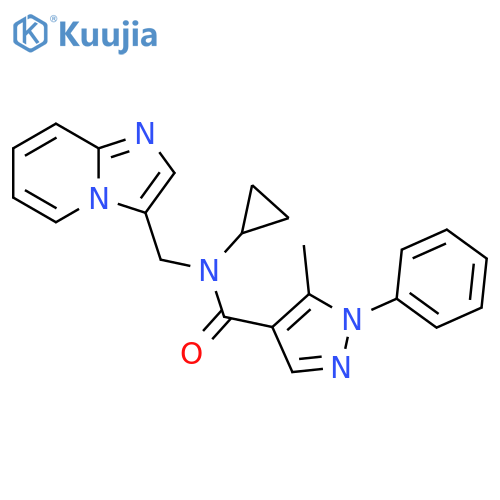 N-cyclopropyl-N-({imidazo[1,2-a]pyridin-3-yl}methyl)-5-methyl-1-phenyl-1H-pyrazole-4-carboxamide structure