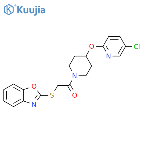 2-(1,3-benzoxazol-2-ylsulfanyl)-1-{4-[(5-chloropyridin-2-yl)oxy]piperidin-1-yl}ethan-1-one structure