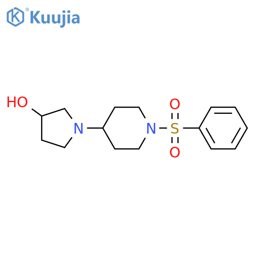 1-1-(benzenesulfonyl)piperidin-4-ylpyrrolidin-3-ol structure
