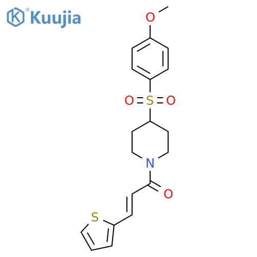 (2E)-1-4-(4-methoxybenzenesulfonyl)piperidin-1-yl-3-(thiophen-2-yl)prop-2-en-1-one structure