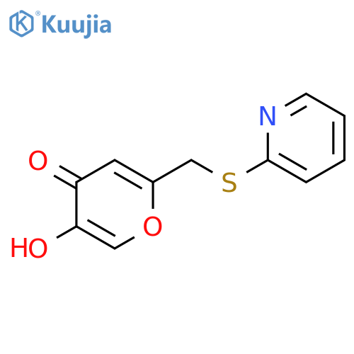 5-hydroxy-2-[(pyridin-2-ylsulfanyl)methyl]-4H-pyran-4-one structure