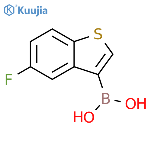 (5-fluoro-1-benzothiophen-3-yl)boronic acid structure