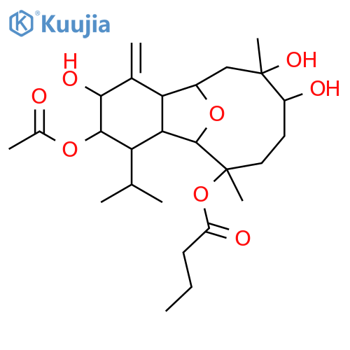 6,13-Epoxy-4(18)-eunicellene-2,3,8,9,12-pentol; (2α,3α,6α,8α,9β,12β,13α)-form, 12-Butanoyl, 2-Ac structure