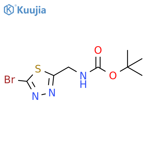 tert-butyl N-[(5-bromo-1,3,4-thiadiazol-2-yl)methyl]carbamate structure