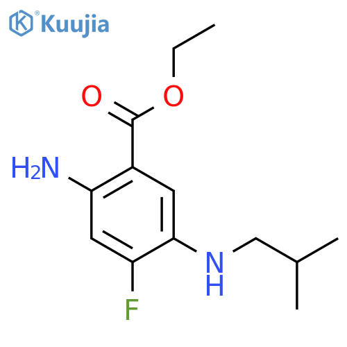 ethyl 2-amino-4-fluoro-5-(2-methylpropyl)aminobenzoate structure