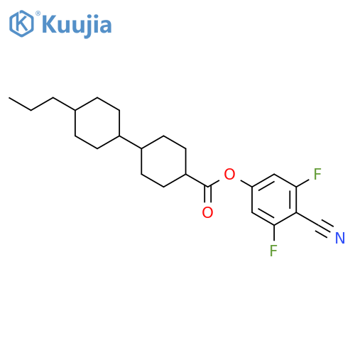 [1,1'-Bicyclohexyl]-4-carboxylicacid, 4'-propyl-, 4-cyano-3,5-difluorophenyl ester, (trans,trans)- structure
