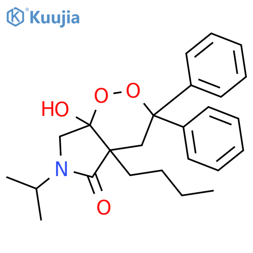 5H-1,2-Dioxino[3,4-c]pyrrol-5-one, 4a-butylhexahydro-7a-hydroxy-6-(1-methylethyl)-3,3-diphenyl- structure
