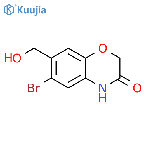 6-bromo-7-(hydroxymethyl)-3,4-dihydro-2H-1,4-benzoxazin-3-one structure