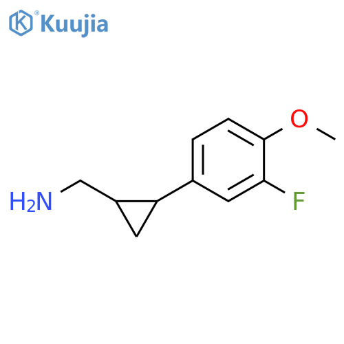 2-(3-fluoro-4-methoxyphenyl)cyclopropylmethanamine structure
