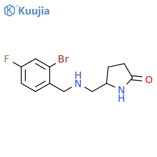 2-Pyrrolidinone, 5-[[[(2-bromo-4-fluorophenyl)methyl]amino]methyl]- structure